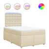 vidaXL Boxspring met matras stof cr&egrave;mekleurig 120x190 cm