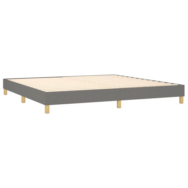 vidaXL Boxspring bed stof donkergrijs 200x200 cm