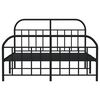 vidaXL Bedframe met hoofd- en voeteneinde metaal zwart 140x190 cm