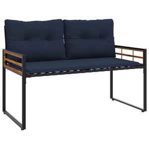 vidaXL Houten Laag Bank 114 x 55 x 77 cm Marineblauw Rechthoekig