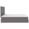 vidaXL Ottoman bed met matrassen 200x200cm kunstleer grijs