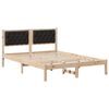 vidaXL Bedframe met hoofdeinde Zwart 140 x 190 cm Massief grenenhout