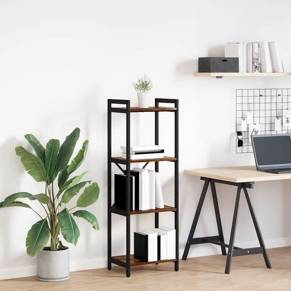 vidaXL Boekenkast Gerookt eiken 40 x 30 x 85 cm Bewerkt hout