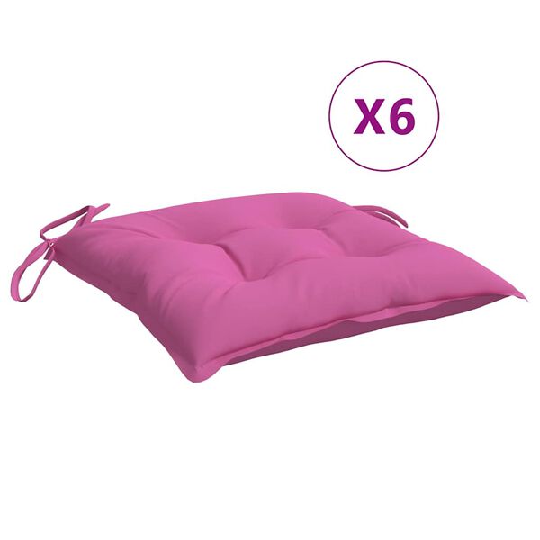vidaXL Stoelkussens 6 st 50x50x7 cm oxford stof roze