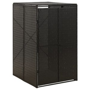vidaXL Containerberging enkel 70x80x117 cm poly rattan zwart