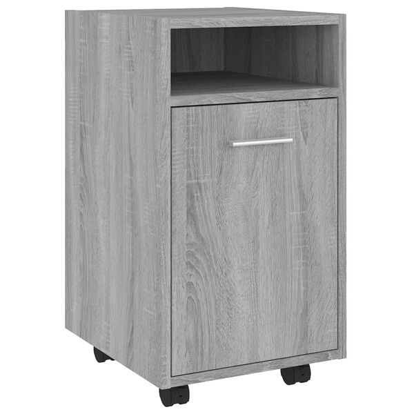 vidaXL Bijzetkast met wielen 33x38x60 cm bewerkt hout grijs sonoma