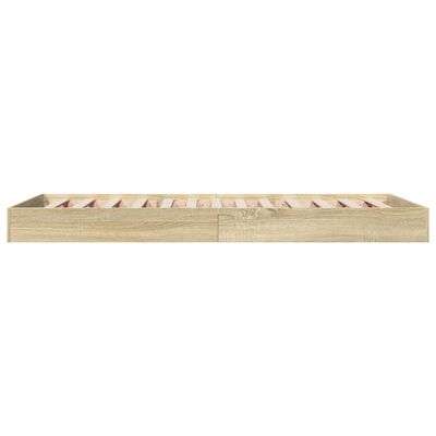 vidaXL Bedframe zonder matras hout sonoma eikenkleurig 75x190 cm