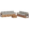 vidaXL Buiten bankenset 9 st Naturel en lichtgrijs Solid Acacia Wood