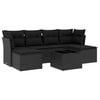 vidaXL 7-delige Loungeset met kussens poly rattan zwart