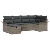 vidaXL Tuin Sofa Set met kussen met opslag 6 pcs Grijs Poly riet