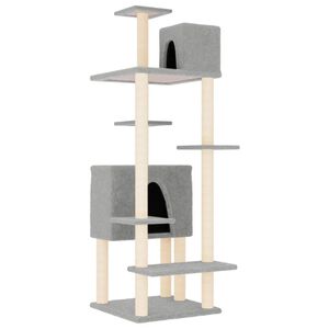 vidaXL Kattenmeubel met sisal krabpalen 154 cm lichtgrijs