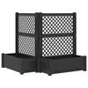 vidaXL Grote plantenbak met trellis 2 st PP Antracietkleurig