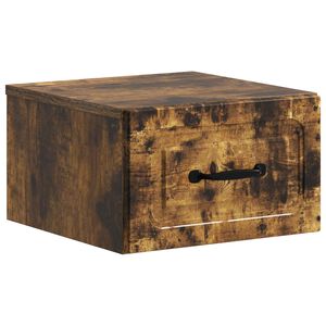 vidaXL Wandbeugel Bedkast Gerookt eiken 34,5 x 33 x 20 cm Bewerkt hout
