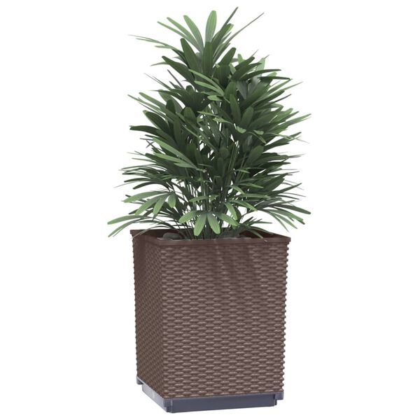 vidaXL Plantenbakken 2 st 30x30x37 cm polypropeen bruin