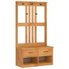 vidaXL Kapstok SANDNES 87x40x159,5 cm massief grenenhout