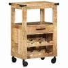 vidaXL Keuken Trolley Bruin 55 x 40 x 80 cm Massief Mango Hout