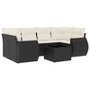 vidaXL 7-delige Loungeset met kussens poly rattan zwart