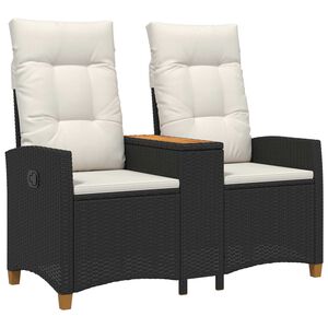 vidaXL Ligbank met tafel 2 -Seater 126 x 65 x 112 cm poly rattan