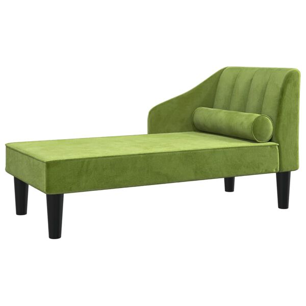 vidaXL Chaise longue met bolster fluweel lichtgroen