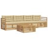 vidaXL Buiten bankenset 5 st Wit en Beige Massief Acaciahout