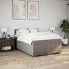 vidaXL Boxspring met matras stof taupe 140x190 cm