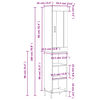vidaXL Hoge kast 34,5x34x180 cm bewerkt hout bruin eikenkleur