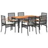 vidaXL 7-delige Tuinset met kussens poly rattan zwart