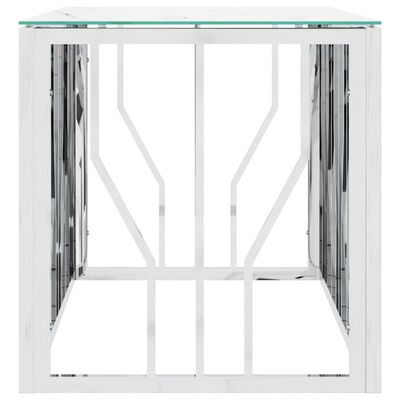vidaXL Salontafel 110x45x45 cm roestvrij staal en glas zilverkleurig