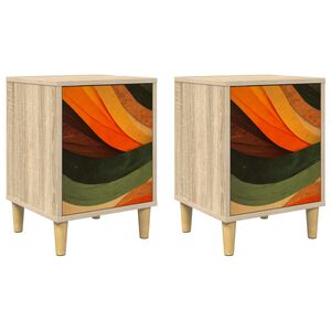 vidaXL Nachtkastje BONN 2 st Sonoma Eiken 36 x 33 x 50 cm Bewerkt hout