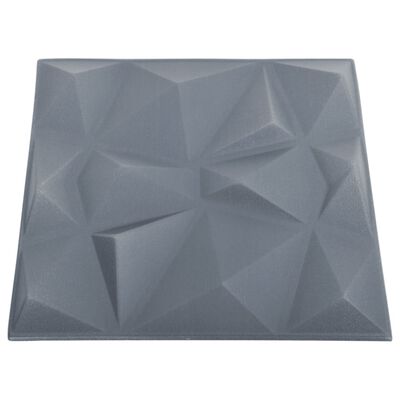 vidaXL 12 st Wandpanelen 3D diamant 3 m² 50x50 cm grijs