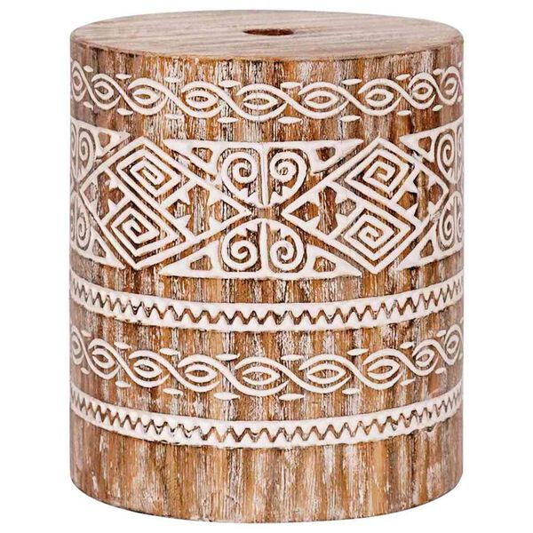 vidaXL Parasolvoet Wit gewassen &Oslash;34 x 40 cm Massief Hout