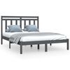 vidaXL Bedframe massief hout grijs 120x200 cm