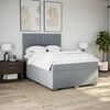 vidaXL Boxspring met matras stof lichtgrijs 140x190 cm