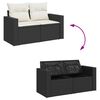 vidaXL 5-delige Loungeset met kussens poly rattan zwart