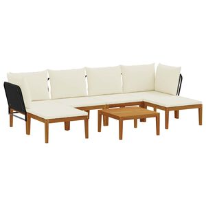 vidaXL 7 st Massief acaciahout & touw Naturel
