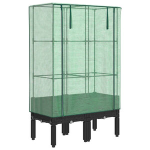 vidaXL Plantenbak verhoogd met kashoes 80x40x140 cm rattanlook