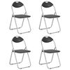vidaXL Opklapbare stoelen, 4 stuks, zwart kunstleer