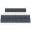 vidaXL Ottoman bed met matrassen 200x200cm fluweel donkergrijs