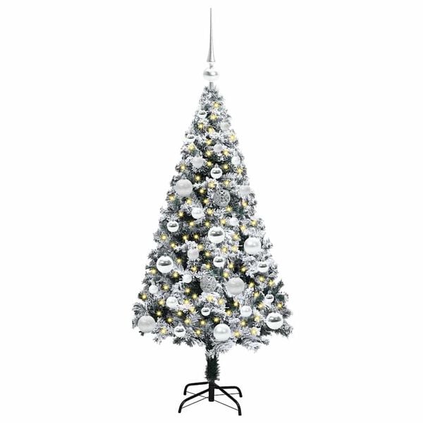 vidaXL Kunstkerstboom Groen 120 cm PVC en Staal en Kunststof