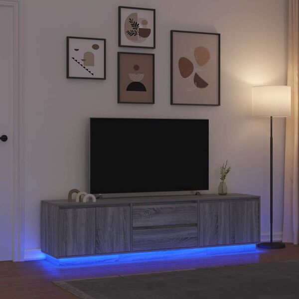 vidaXL Tv-meubel met LED-verlichting 100x41x50 cm oud houtkleurig