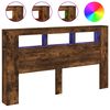 vidaXL Hoofdeinde met LED 180x18,5x103,5 cm bewerkt hout gerookt eiken