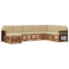 vidaXL Buiten bankenset 6 pcs Naturel Massief Acaciahout en Polyester