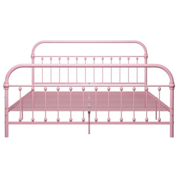 vidaXL Bedframe metaal roze 180x200 cm