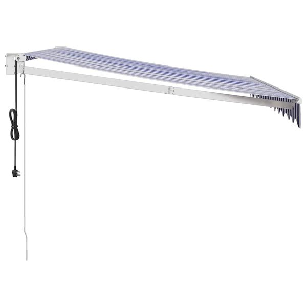 vidaXL Luifel automatisch uitschuifbaar 3x2,5 m blauw en wit