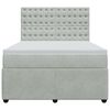 vidaXL Boxspring met matras fluweel lichtgrijs 160x200 cm