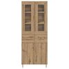 vidaXL Hoge kast met lade 2 pcs Artisan Eiken Bewerkt hout