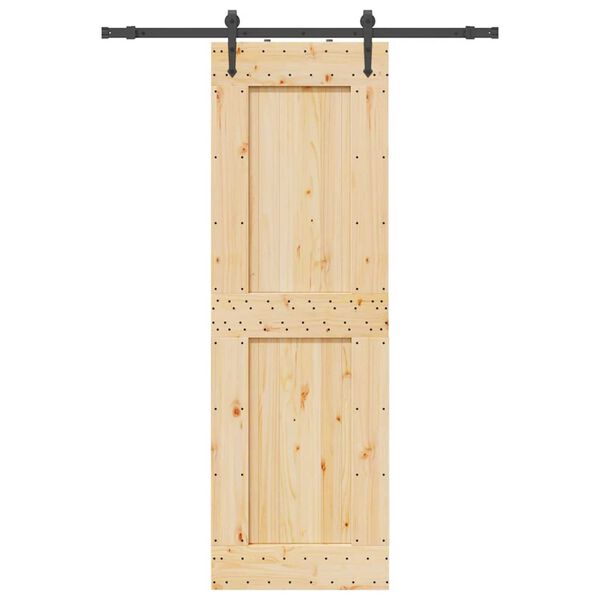 vidaXL Schuifdeur met beslag 70x210 cm massief grenenhout