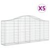 vidaXL Schanskorven 5 st gewelfd 200x30x80/100 cm gegalvaniseerd ijzer