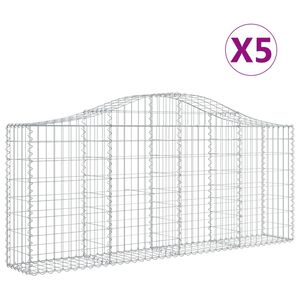 vidaXL Schanskorven 5 st gewelfd 200x30x80/100 cm gegalvaniseerd ijzer