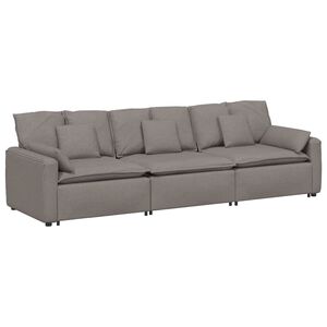 vidaXL Modulaire bank met kussens taupe